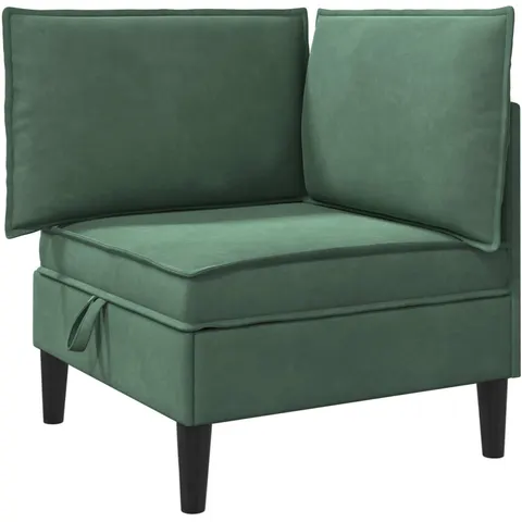 vidaXL Sofa avec rangement Vert Mer Velours – image 1