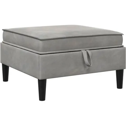 vidaXL Pouf avec Rangement Gris clair Velours – image 1