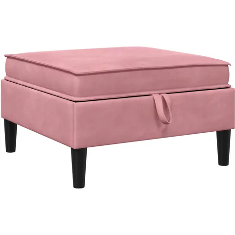vidaXL Pouf avec Rangement Rose Velours – image 1