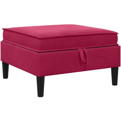 vidaXL Pouf avec Rangement Bordeaux Velours – image 1