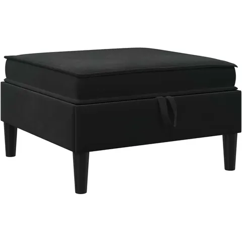 vidaXL Pouf avec Rangement Noir Velours – image 1