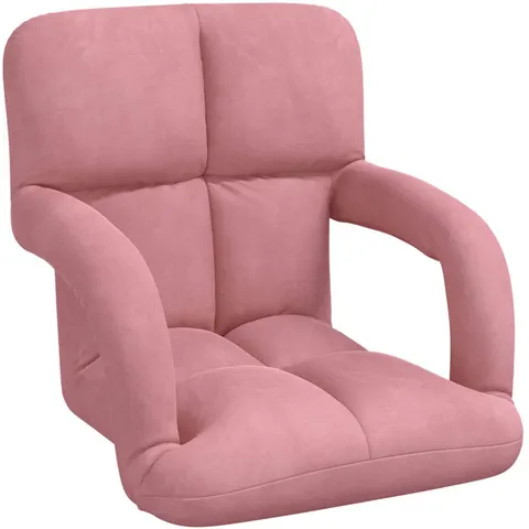 vidaXL Fauteuil de sol ajustable Rose Velours – 531406 – image 1