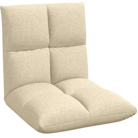 vidaXL Fauteuil de sol ajustable Crème Tissu – 531512 – image 1