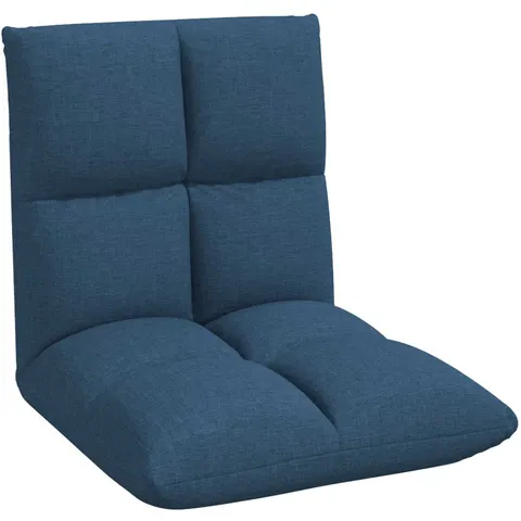 vidaXL Fauteuil de sol ajustable Bleu Tissu – 531529 – image 1