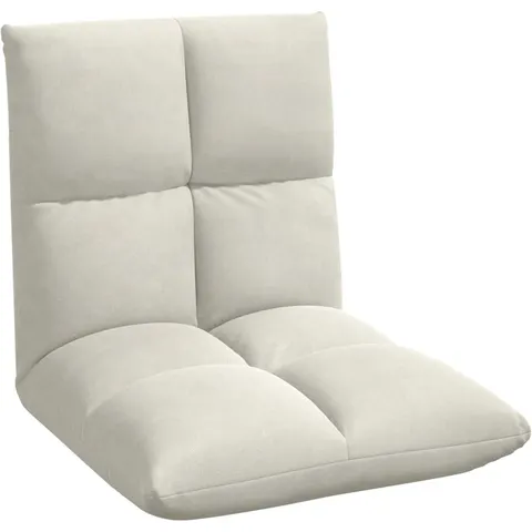 vidaXL Fauteuil de sol ajustable Crème Velours – 531604 – image 1