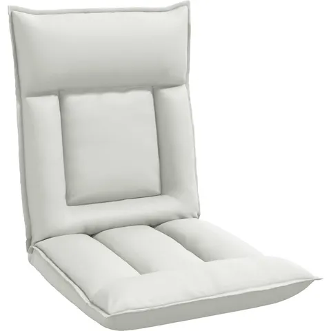 vidaXL Fauteuil de sol ajustable Blanc Simili cuir – 531925 – image 1