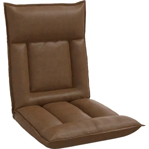 vidaXL Fauteuil de sol ajustable Marron Tissu – image 1