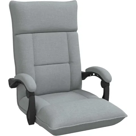 vidaXL Fauteuil de sol ajustable Gris clair Tissu – 531987 – image 1