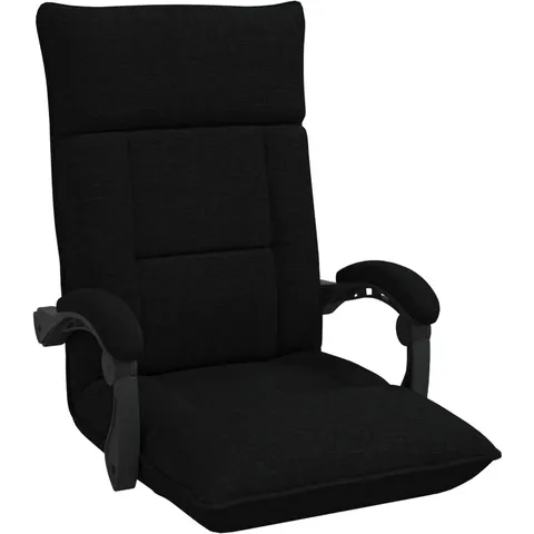 vidaXL Fauteuil de sol ajustable Noir Tissu – 532007 – image 1