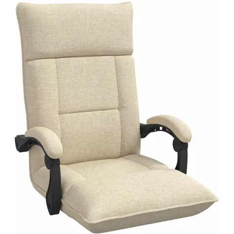 vidaXL Fauteuil de sol ajustable Crème Tissu – 532038 – image 1