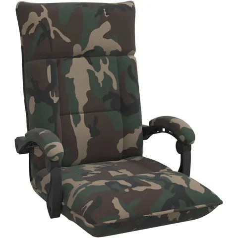 vidaXL Fauteuil de sol ajustable Vert armée Tissu – 532052 – image 1