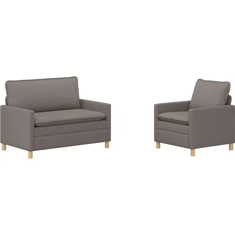 vidaXL Ensemble de Canapés 2 pc Taupe Tissu – 593138 – image 1