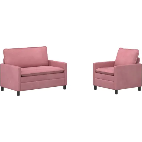 vidaXL Ensemble de Canapés 2 pc Rose Velours – 593190 – image 1
