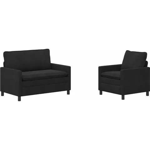 vidaXL Ensemble de Canapés 2 pc Noir Velours – 593213 – image 1