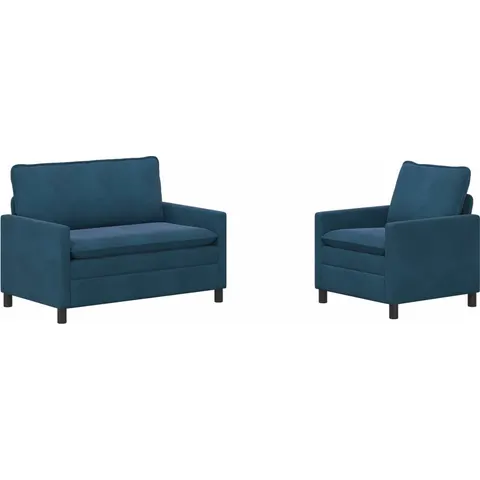 vidaXL Ensemble de Canapés 2 pc Bleu Velours – 593244 – image 1