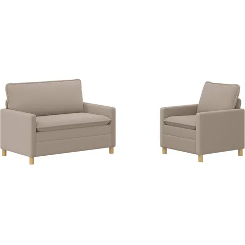 vidaXL Ensemble de Canapés 2 pc Gris clair Tissu – 593268 – image 1