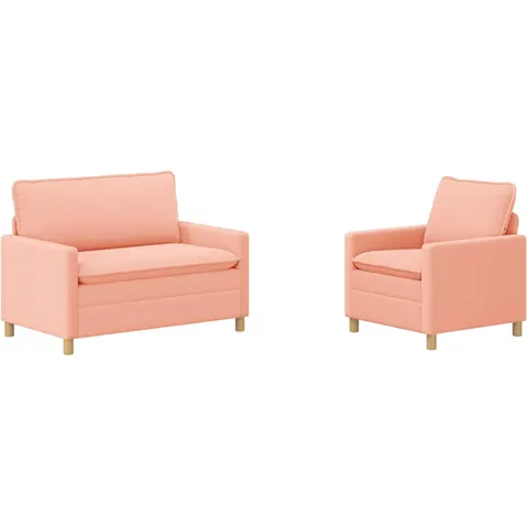 vidaXL Ensemble de Canapés 2 pc Rose Tissu – 593282 – image 1