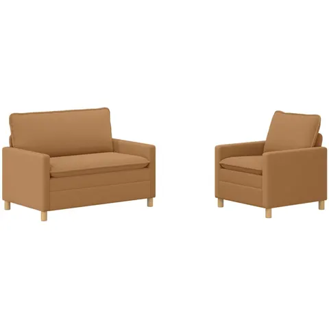 vidaXL Ensemble de Canapés 2 pc Beige Tissu – 593312 – image 1