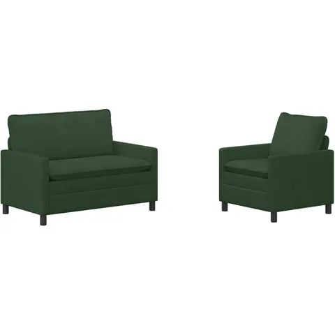 vidaXL Ensemble de Canapés 2 pc Vert Jungle Tissu – 593367 – image 1
