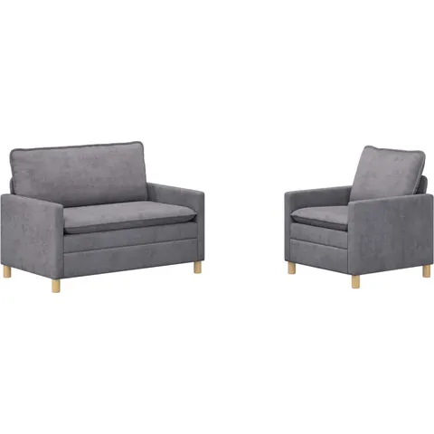 vidaXL Ensemble de Canapés 2 pc Gris clair Polyester – 593398 – image 1