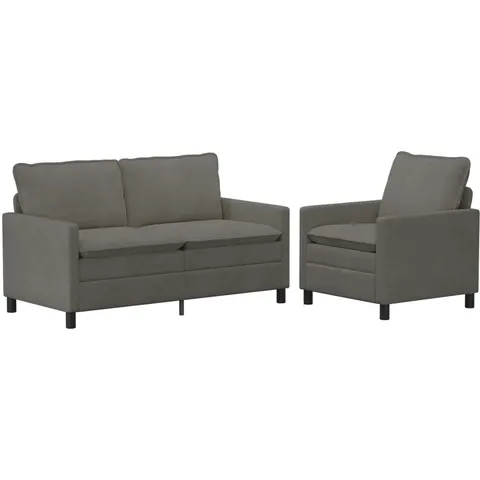 vidaXL Ensemble de Canapés 2 pc Gris clair Tissu – 593749 – image 1