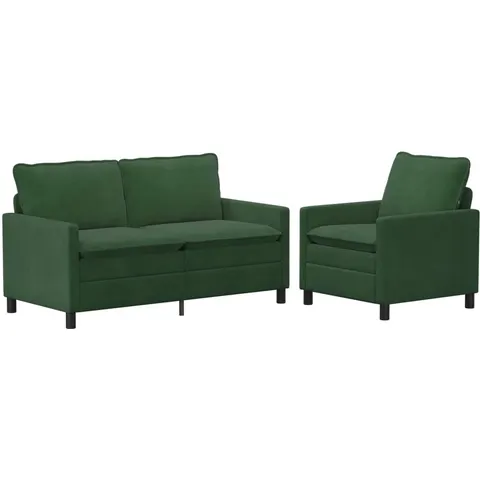 vidaXL Ensemble de Canapés 2 pc Vert Jungle Tissu – image 1