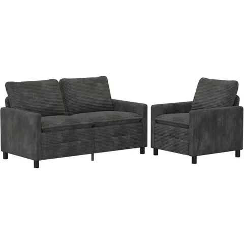 vidaXL Ensemble de Canapés 2 pc Anthracite Polyester – 593886 – image 1
