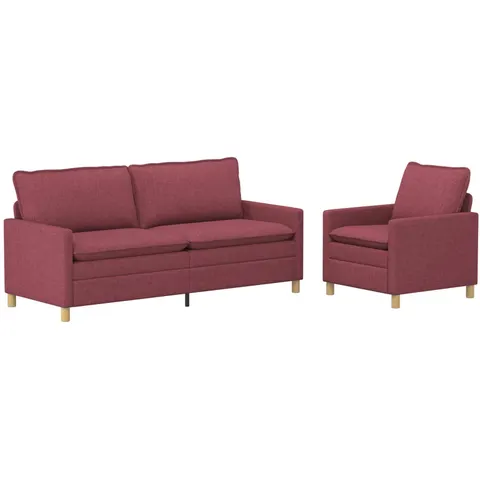 vidaXL Ensemble de Canapés 2 pc Bordeaux Tissu – 593954 – image 1