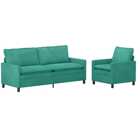 vidaXL Ensemble de Canapés 2 pc Turquoise Velours – 594098 – image 1