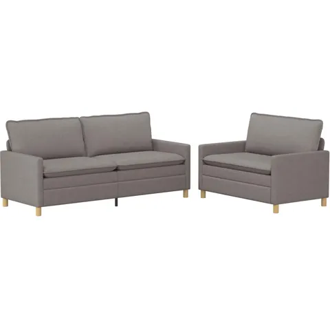 vidaXL Ensemble de Canapés 2 pc Taupe Tissu – 594159 – image 1