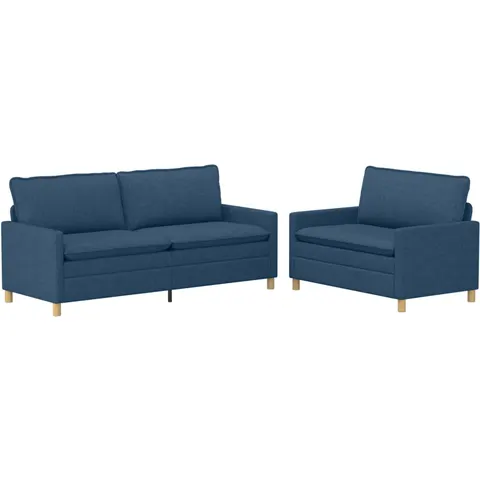 vidaXL Ensemble de Canapés 2 pc Bleu Tissu – 594173 – image 1