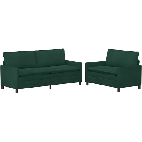 vidaXL Ensemble de Canapés 2 pc Vert foncé Velours – 594203 – image 1