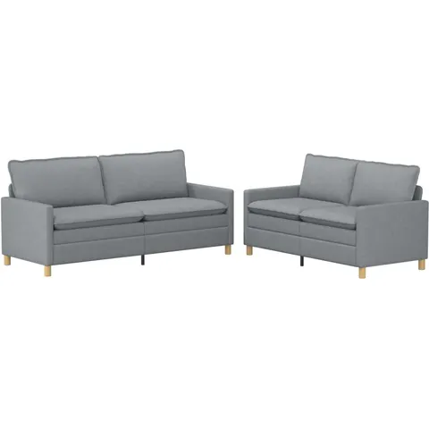 vidaXL Ensemble de Canapés 2 pc Gris clair Tissu – 594289 – image 1