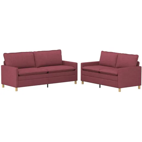 vidaXL Ensemble de Canapés 2 pc Bordeaux Tissu – 594319 – image 1