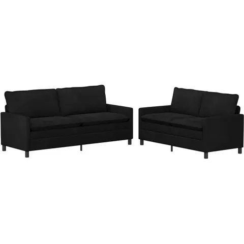 vidaXL Ensemble de Canapés 2 pc Noir Velours – 594418 – image 1