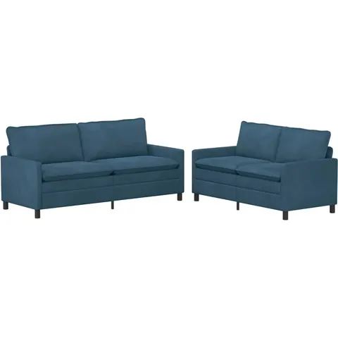vidaXL Ensemble de Canapés 2 pc Bleu Velours – 594449 – image 1