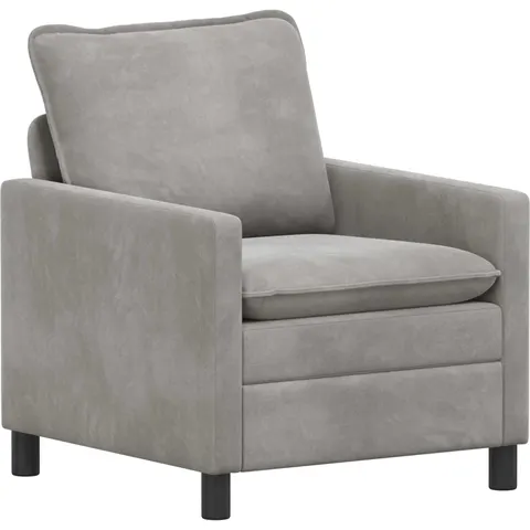 vidaXL Canapé Gris clair Velours – image 1