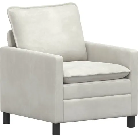 vidaXL Canapé Crème Velours – image 1