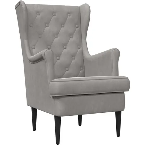 vidaXL Fauteuil Gris clair Velours – 636859 – image 1