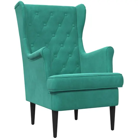 vidaXL Fauteuil Turquoise Velours – 636958 – image 1