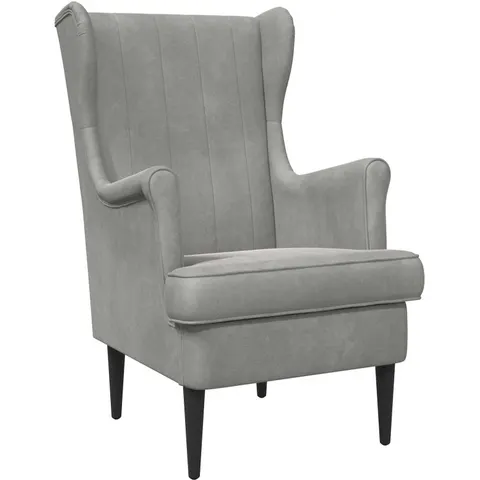 vidaXL Fauteuil Gris clair Velours – 636965 – image 1