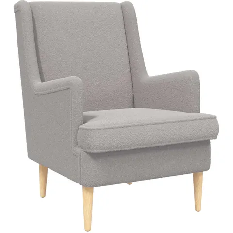 vidaXL Fauteuil Gris clair Bouclé – 637153 – image 1