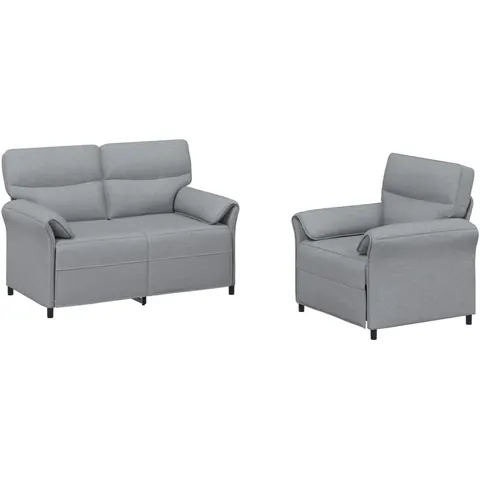 vidaXL Ensemble de Canapés 2 pc Gris clair Tissu – 776203 – image 1