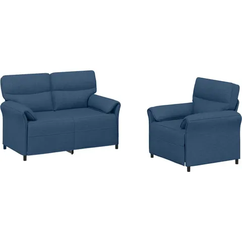 vidaXL Ensemble de Canapés 2 pc Bleu Tissu – 776289 – image 1