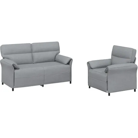 vidaXL Ensemble de Canapés 2 pc Gris clair Tissu – 776340 – image 1
