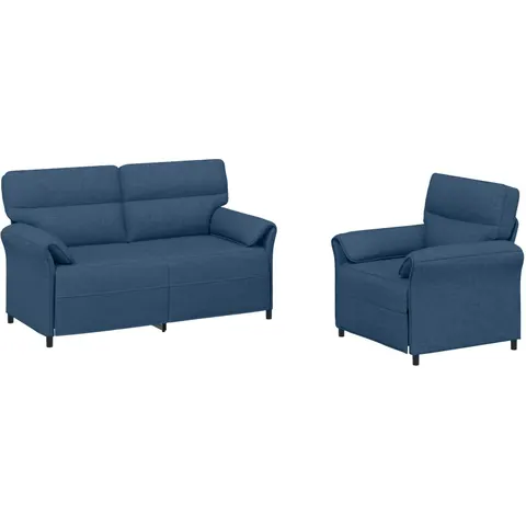 vidaXL Ensemble de Canapés 2 pc Bleu Tissu – 776425 – image 1