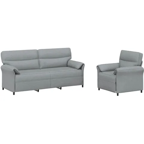 vidaXL Ensemble de Canapés 2 pc Gris clair Tissu – 776487 – image 1