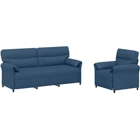 vidaXL Ensemble de Canapés 2 pc Bleu Tissu – 776562 – image 1
