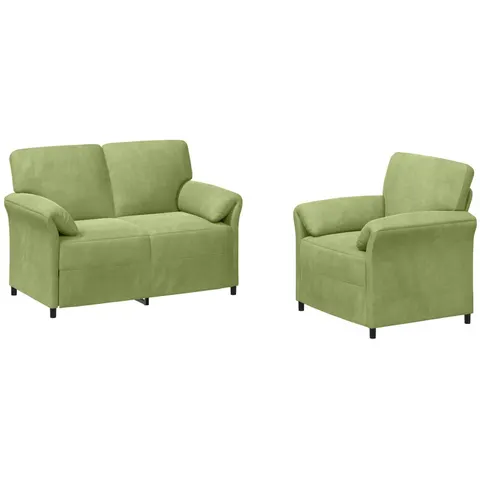 vidaXL Ensemble de Canapés 2 pc Vert clair Velours – 776654 – image 1