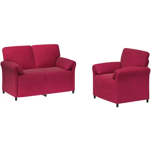 vidaXL Ensemble de Canapés 2 pc Bordeaux Velours – 776678 – image 1